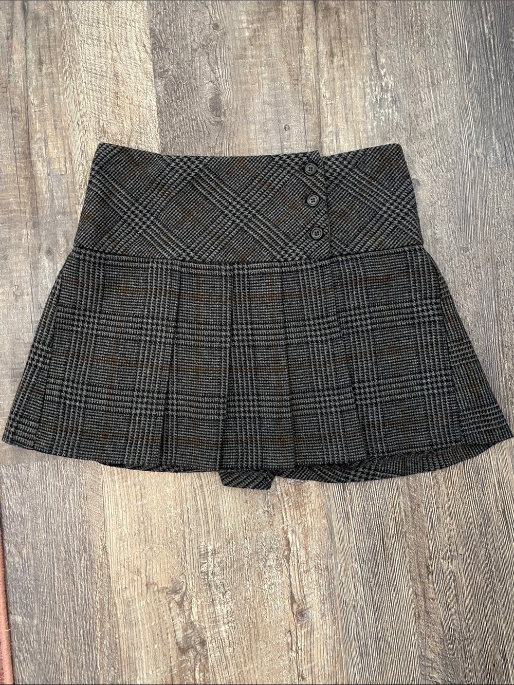 United Colors Of Benetton Pleated Wool Mini Skirt